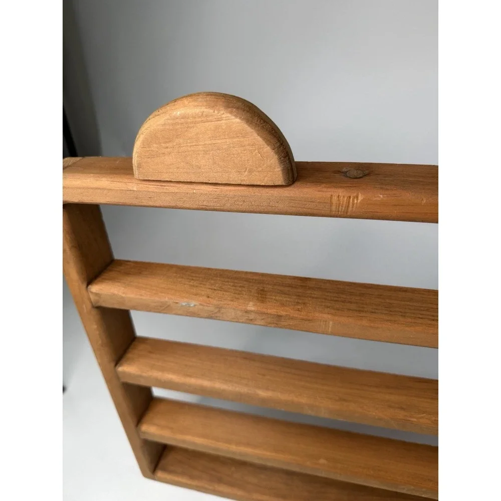 Vintage Wooden 4 Tier Nursery Wall Shelf Kids Room Book Display Shelf